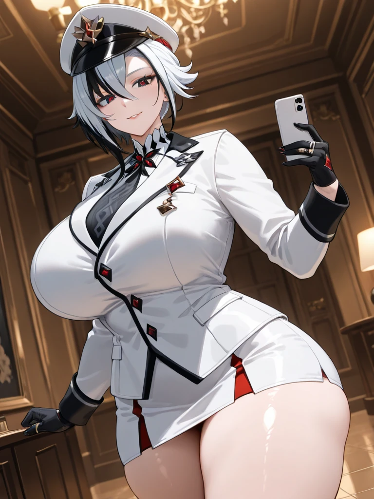 NSFW, arlecchino, arlecchino from genshin impact, big tits, super huge tits, cool girl, a quiet and serious girl, badass, firm expression, erotic model pose, full body, hot milking, mommy, will dominate me, hot body, lewd girl, begging for sex, very begging for sex, Can't resist lustful desires, ((greeted at the door))