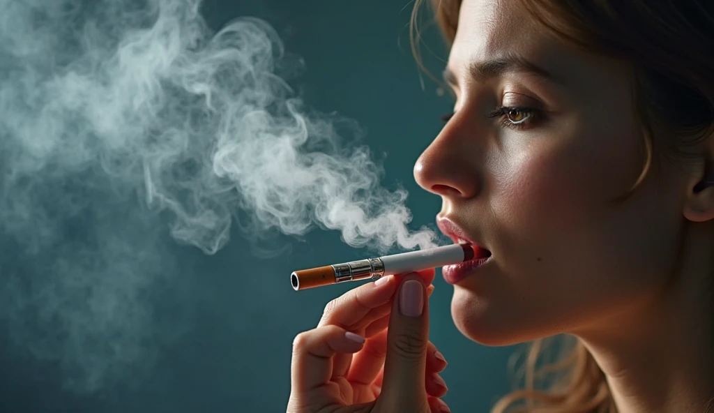0k1ng, smoking, holding lighter, woman