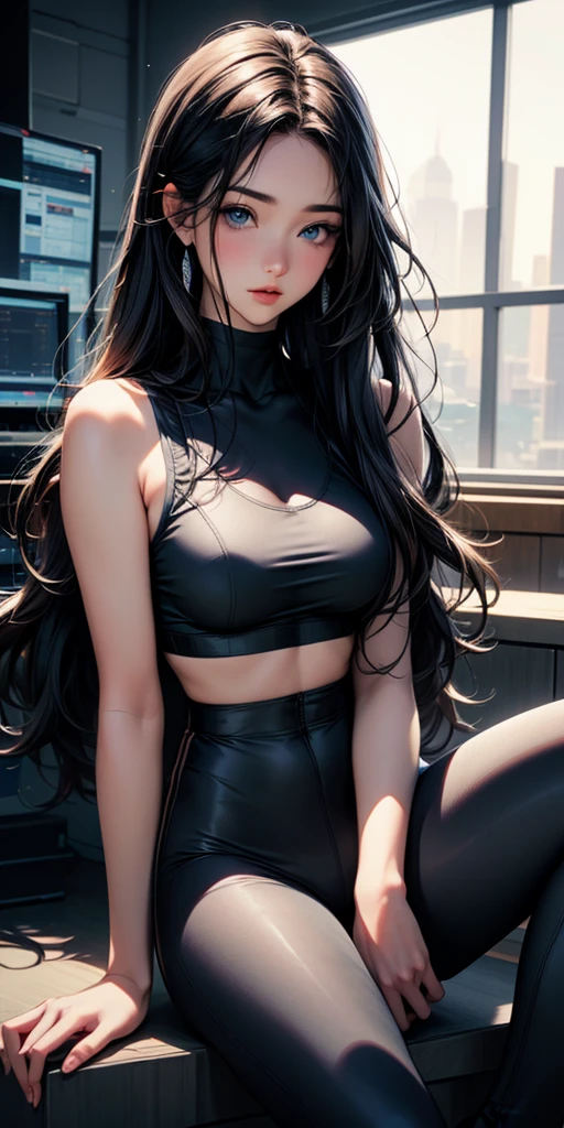 virgin destroyer sweater,black pantyhose,spread legs,high school girl,(Thin type),(large breasts),(random hairstyle),(Highest image quality, (8K), Ultra-realistic, Best Quality, High quality, High Definition, high quality texture, high detailing, Beautiful detailed, fine detailed, extremely details CG, Detailed texture, realistic representation of face, masterpiece, presence)