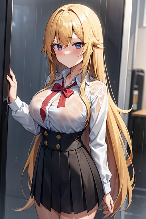 ((top-quality))、(An unparalleled masterpiece)、(The ultra -The high-definition)、hi-school girl、huge tit、Unraveling long blonde hair、length hair、Golden hair、Twisted eyes、long eyeslashes、Cute big in good style、undergarment、large boob、thighs thighs thighs thighs、anime styled、(barechested:1.53)、Big accent、Naughty anime style、Naughty thighs、Naughty thighs、smooth anime cg art、a hyperrealistic schoolgirl、A seductive anime girl、realistic schoolgirl、smooth anime cg art、an anime girl、Beautiful anime schoolgirl、Beautiful charming anime teenage girl、Naughty anime style、Photorealistic anime girl rendering、