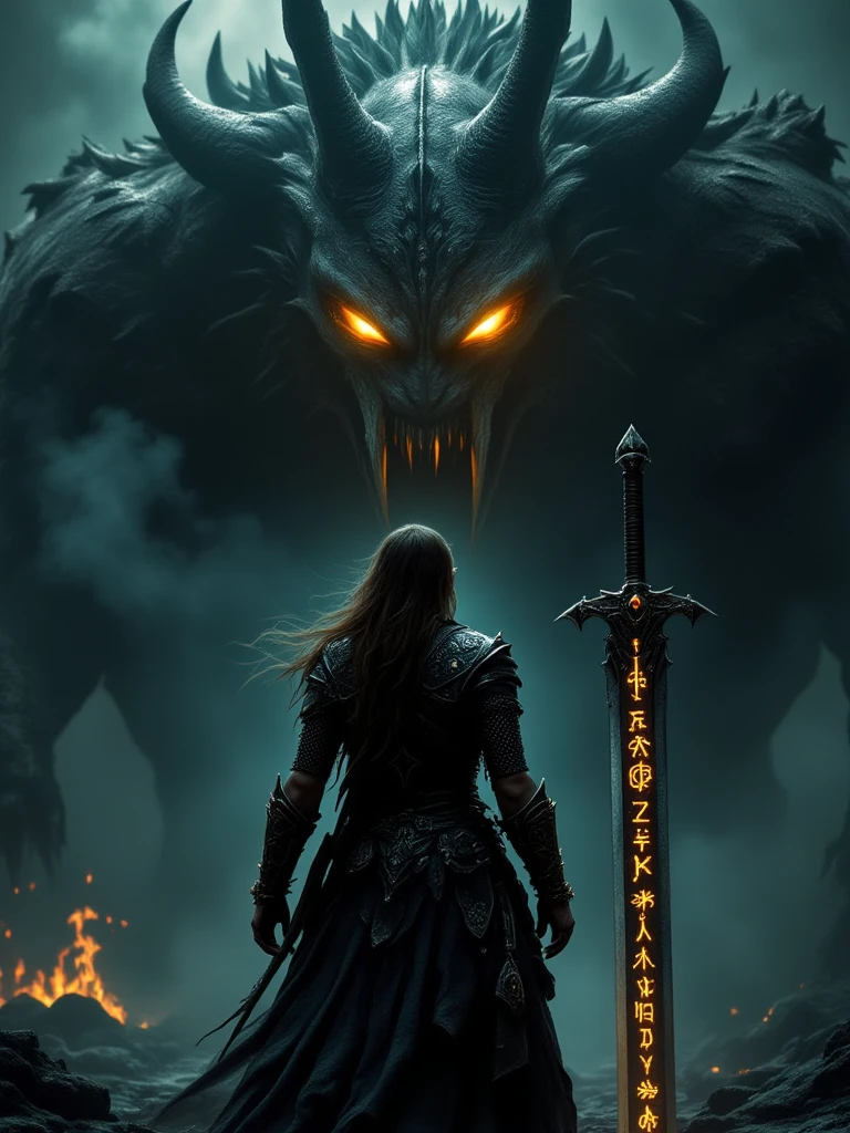 Imagine a striking oil painting, the brushstrokes bold and confident, the colors rich and deeply saturated. The painting depicts a fierce female warrior, her armor glinting in the light, as she stands tall and unafraid in the face of a monstrous creature.
The scene is set in a dark and twisted forest, the trees gnarled and twisted, their branches reaching out like clawed hands. The air is thick with mist, and the shadows are deep and menacing. The warrior's face is set in determination, her hand resting on the hilt of her sword, ready for battle.
The lighting is dramatic, the sun breaking through the canopy of twisted branches, casting dappled light on the warrior's face and armor, highlighting her strength and bravery. The monster is bathed in shadows, its form barely visible, its eyes glowing with an otherworldly light. The tension is palpable as the warrior and the monster face off in a showdown that will decide the fate of the forest and its inhabitants