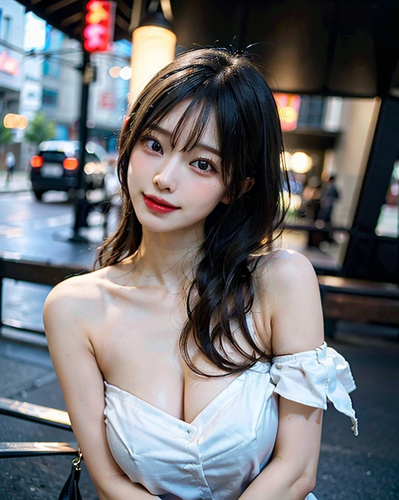 random pose, mix4, (8k, RAW photo, best quality, masterpiece: 1.2), (realistic, photorealistic: 1.37), one girl, cute, cityscape, night, rain, wet, professional lighting, photons mapping, radiosity, physically based rendering, gradient black hair, gray hair, short curly hair, handsome, girl, white ball suit, top quality photo, high res, 1080p, (clear face), (detailed face description), (detailed hand description), (masterpiece), (exquisite CG), extreme light and shadow, disheveled hair, master work, rich details, (fine facial features), (highest quality photo), (masterpiece), (detailed eyes), look in front of you eyes, fine clavicle, ((medium breasts)),