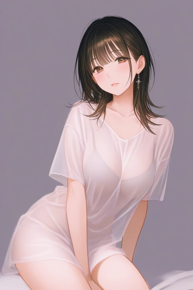 Excellent work Super high quality Super high quality black hair See-through white panties See-through bra Long hair Long bangs 14 year old girl Full body sweat drool Spread your legs Open legs The whole body covered with milk cracks is visible Move the male genitalia up and down View from below Masturbation