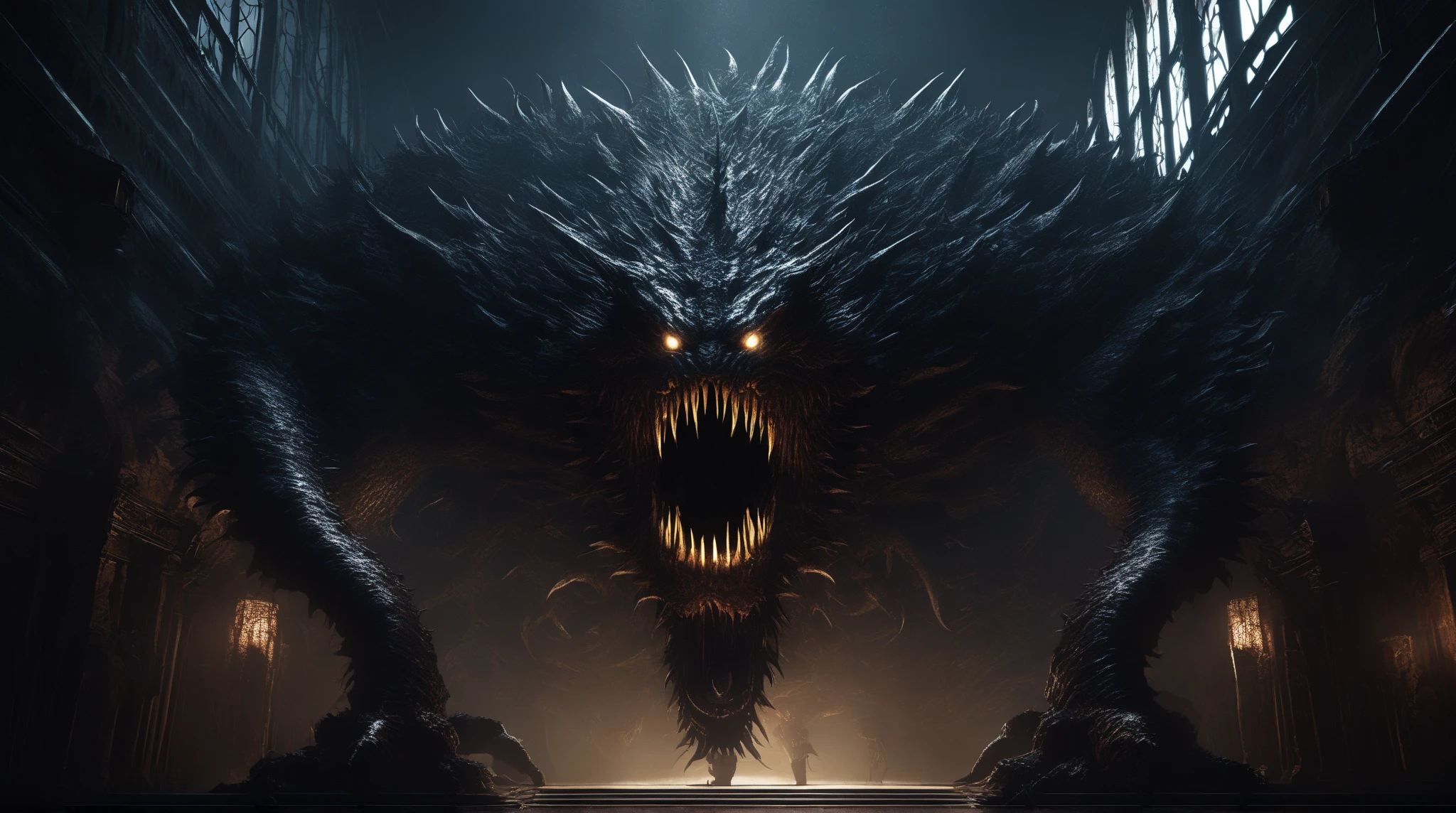 a mutant person with animal characteristics trapped in a cage, detailed anatomy, highly detailed face, beautiful eyes, sharp animal-like teeth, intricate feathers or scales, metal cage bars, dark gritty atmosphere, chiaroscuro lighting, dramatic shadows, cinematic composition, fantasy, digital art