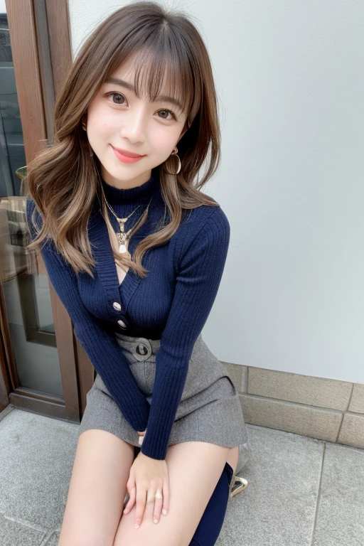 (Photoreal)、(Super high presence)、(Ultra high fine mesh)、(Ultra high definition mesh)、(increase contrast)、(increase saturation)、(12 year old girl、small face、Extremely beautiful face、natural makeup)(fair skin)(sparkling eyes)bright smile、beautiful woman with perfect figure、cute face、、(genuineのような顔)、((short bob、Hair hanging over the ears))realistic eyes、natural makeup、beautiful details、(genuineのような肌)、beautiful skin、charm、Super premium、Super realistic、genuine、Very fine、、bangs)、(inner、tartan dress、mini length)((knee high boots))、Cute Idol of Japan、)brown hair、(stylish luxury hotel、)sit on the sofa、beautiful cleavage、beautiful breasts、thin waist、big ass、thin thighs、(((full body)))Sensual and exciting pose