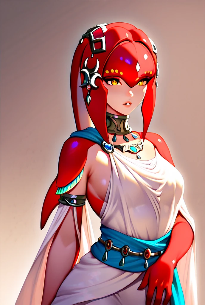 mipha \(zelda\), nsfw, realistic nipple, asymmetrical breasts, (masterpiece), in the style of Granblue Fantasy, , flat chest, small breasts, red skin, (detailed background, depth of field, half body shadow, sunlight, ambient light on the body), (intricate:1), (high detail:1.3), (unreal engine:1.2), (soft focus:1.15), (masterpiece, best quality, 4k, 2k, shaded, absurd res)
