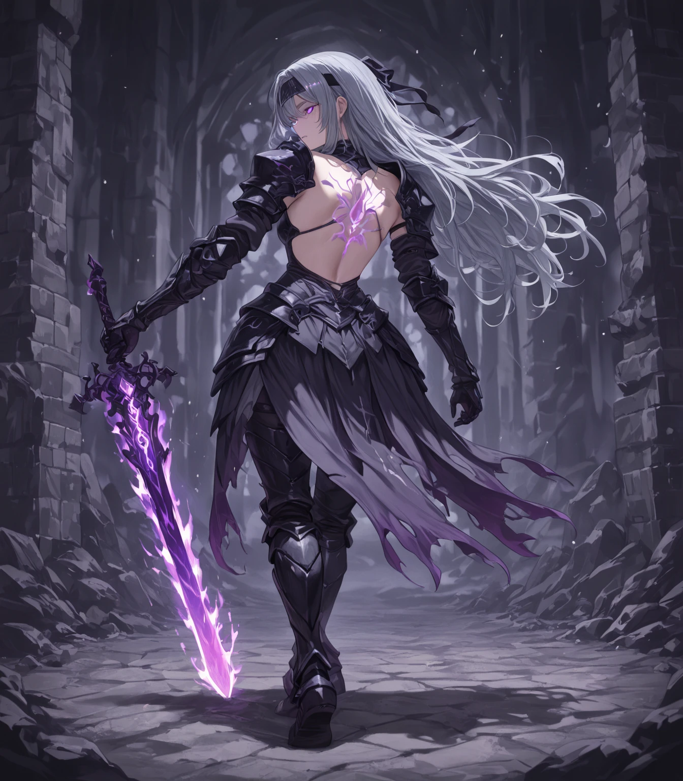 (best quality,16k,masterpieces:1.2),dark magic user,witch,robe,cursed tattoo on body,grey skin,mystic quality,extreme eye detail,magical belt,void aura,black holes,fantasy art,breast expose