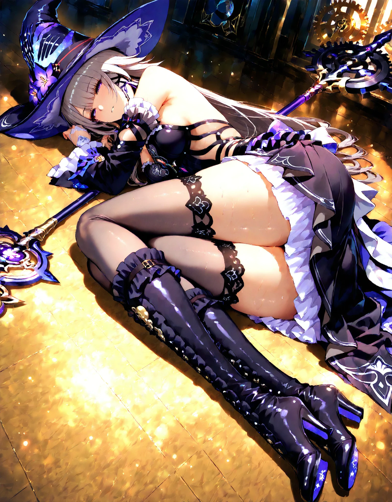 A woman in uniform is giving a blowjob in the toilet, Frivolous anime witch casting a spell, marisa kirisame, Anime Maid SS Military, Anime Barbie in White Stockings, tits, Sexy maid in the magical forest, Anime cat girl in maid clothes, Magical Forest Maid, Anime girl crouching, Anime girl in maid outfit