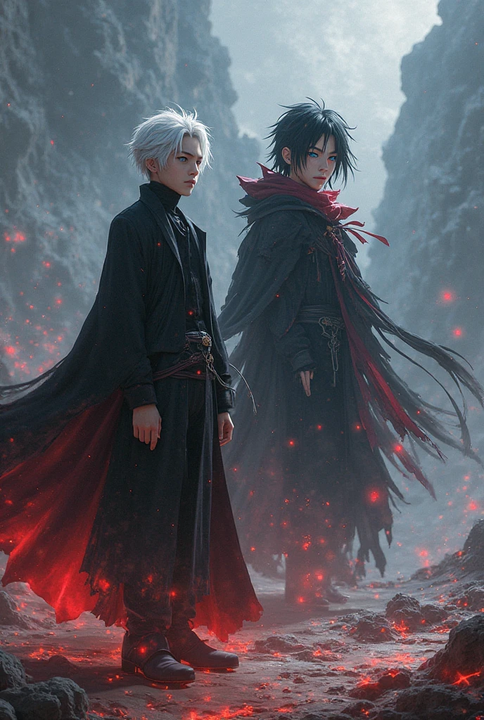 In Anime-art style, pixiv, masterpiece, 1 girl, (Close-up:1.1),Very Close to the Viewer( only half of the face is visible), soft lighting, Bloody sky, bloody environment, bloody rain, dark silhouettes, красный blood vibe, red vibe настроение, red like your blood, vampire life, Gothic, mysterious facial expressions, tattoos, aesthetics, rings and finger rings, web, head covered with dark cloth, Vampirism, на заднем фоне dark silhouettes, the character is closer to the viewer, видно только one eye, Focus on the character, Close-up, symbolism, a ritual, mirrors and paintings in the background, reflections, on the avatar, Dark art style, Blood runs down his face, portrait, leader, leads the concept, silhouettes behind, chaos, the weather is terrible, someone is spectating on her, DALLE, Close-up больших демонических глаз, сложные eyes, Unique Demon Ghouls, These images feature a dark, anime-style warrior with intricate tattoos and glowing red eyes, holding a blood-stained katana. The background includes a moonlit scene with shadowy samurai figures and a mysterious reaper, balanced to give equal focus to both the warrior and the background elements, creating a masterpiece, Digital art, city on the skyline, dark lighting, permission 1:1, blond hair, kimono, katana, Shanghai, nails painted black, in detail, moon and shadows, eyes, в eyesх отражение битвы, mysticism in the background, split personality, в eyesх готовится к битве, необычные eyes, scene, add more details, dark, fingers are proportional, serious look, holding a katana in his hands, only half of the face is visible, dystopia, night lighting, motion blur, красная и кровавая aesthetics, one eye, Close-up