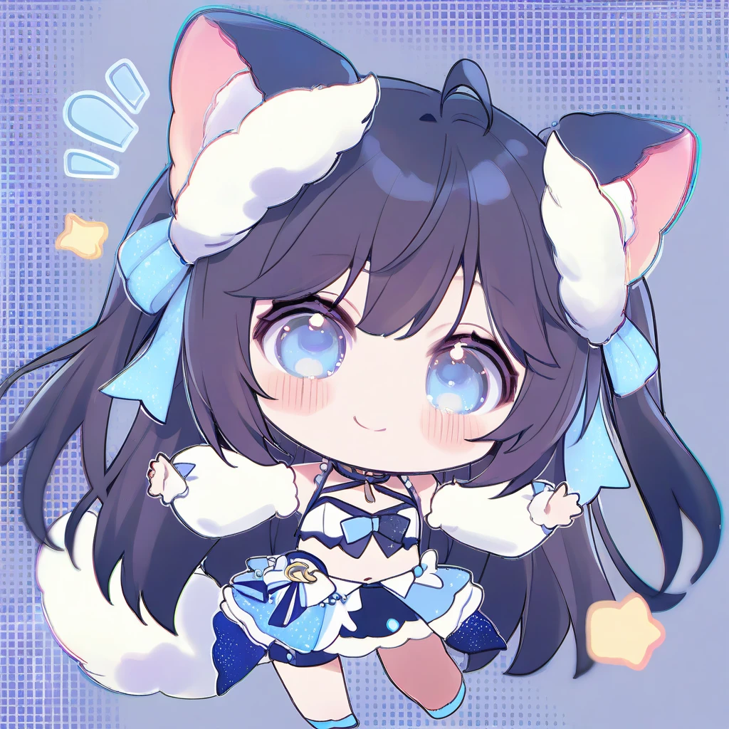 Black and white swan costume,ballet dance,long whitr hair,Three-headed body ratio,Cute cute,Genki,ssmile,And anime girl holding stars in black and white costumes, full body commission for, lollipop, anime girl with cat ears, Loli, lovely art style, full body adoptable, deviant adoptable, Anime moe art style,, black white pastel pink,, tchibi, Pixiv style
