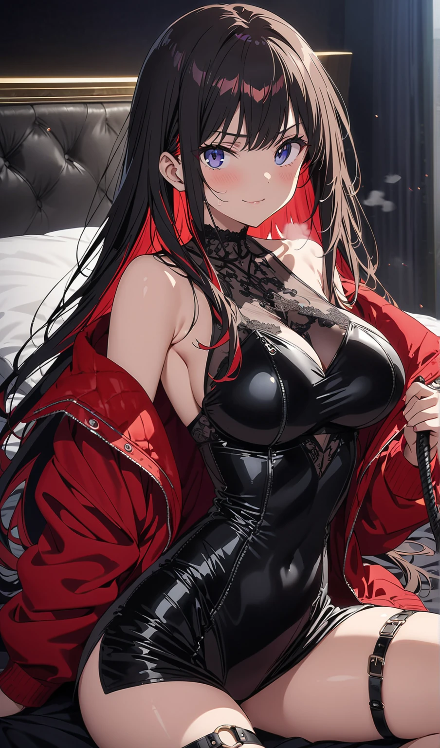 Cool girl high resolution Big Breasts Men's suits Expose Long Hair Earrings Tattoo