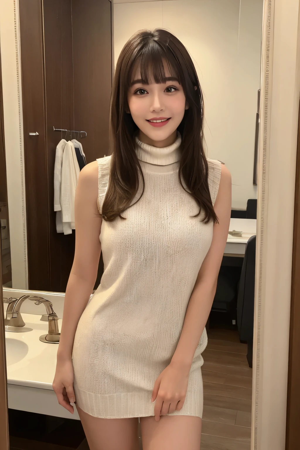Browsing Caution:1.1、Active women, smile、Age: 40 years old, Mature Woman, Bake cookies in a sunny kitchen、Huge breasts 、Black-haired、Wearing a white apron、Long Sleeve T-Shirt、((Tight clothing))、(blunt bangs)