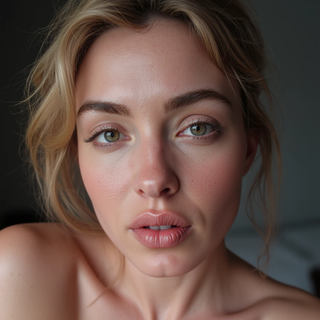 photorealistic, best quality, hyper detailed, beautiful blonde hair woman, 36 year old, brown eyes, big breast, red outfit, upper body, wearing dress, bedroom, (cheerful, shy), sexy shoulders, bright red lips, blushing cheeks, full height, nikon z9, 30mm lens, sharp focused face, f/4, iso 200, shutter 1/, cinematic light, medium shot, raw ,intricately detailed, award winning photograph, high sharpness, facial symmetry, bokeh, ultra-detailed, Nicole Kidman, Angelina Jolie