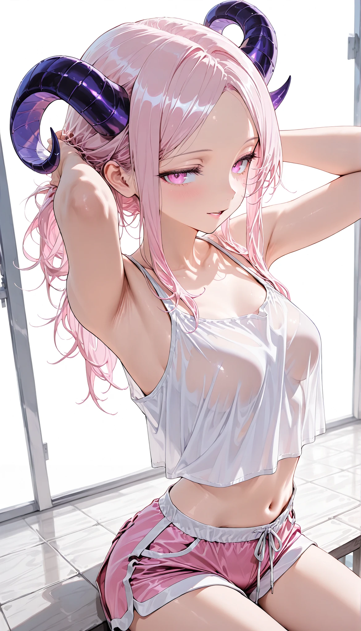 girl, 8 years old, idol girl, very young, cutie, very skinny, anorexia, harmful, charming, Darling, bright blonde with pink hair, Informal, very long wavy hair, bright makeup, White wet transparent mini blouse, Cleavage, White miniskirt, tights, rectangular frame glasses, bright red lipstick, goth makeup, wet clothes, full length photo, ahegao, orgasm, skirt lift, masturbation, crotch cumdrip, bukkake, cumdrip, white tights, eyeliner, eye shadow, masturbating, allure, pissing herself, chocker, pissing stream, pissing through panties, tiny chest, Slim waist, small ass, slim fit girl, (long curly disheveled blond hair:1.4), shy smile, fox ears, short tight blue pleated skirt, bangs, tight white shirt, short sleeves, collared shirt, эмо_Прическа