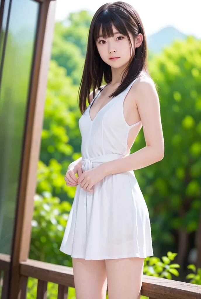 ((from the side angle shot)), ((16 year old, A very cute girl gets naked and walk on all fours, and wearing a white silk extreme micro string, in a beautiful park)), ((wearing a white silk plunging open shirt: 1.5)), (((Huge breasts :1.3, and droopy breasts:1.5))), 8k, RAW photo, ((full body shot)), (highly detailed skin:1.2), (exposed:1.5), (exposed breasts:1.5), (exposed back:1.5), (exposed shoulders:1.1), (exposed crotch:1.5), photography, masterpiece, best quality, dark grey background, (a beautiful caucasian girl with beautiful blue eyes, gorgeous light blonde hair, white skin, Huge soft breasts and beautiful abs, blonde pubic hair, wearing white gloves), various pose, Ultra-detailed face, Detailed eyes, ((No closeup)), ((yawning)), ((from the side angle shot)).