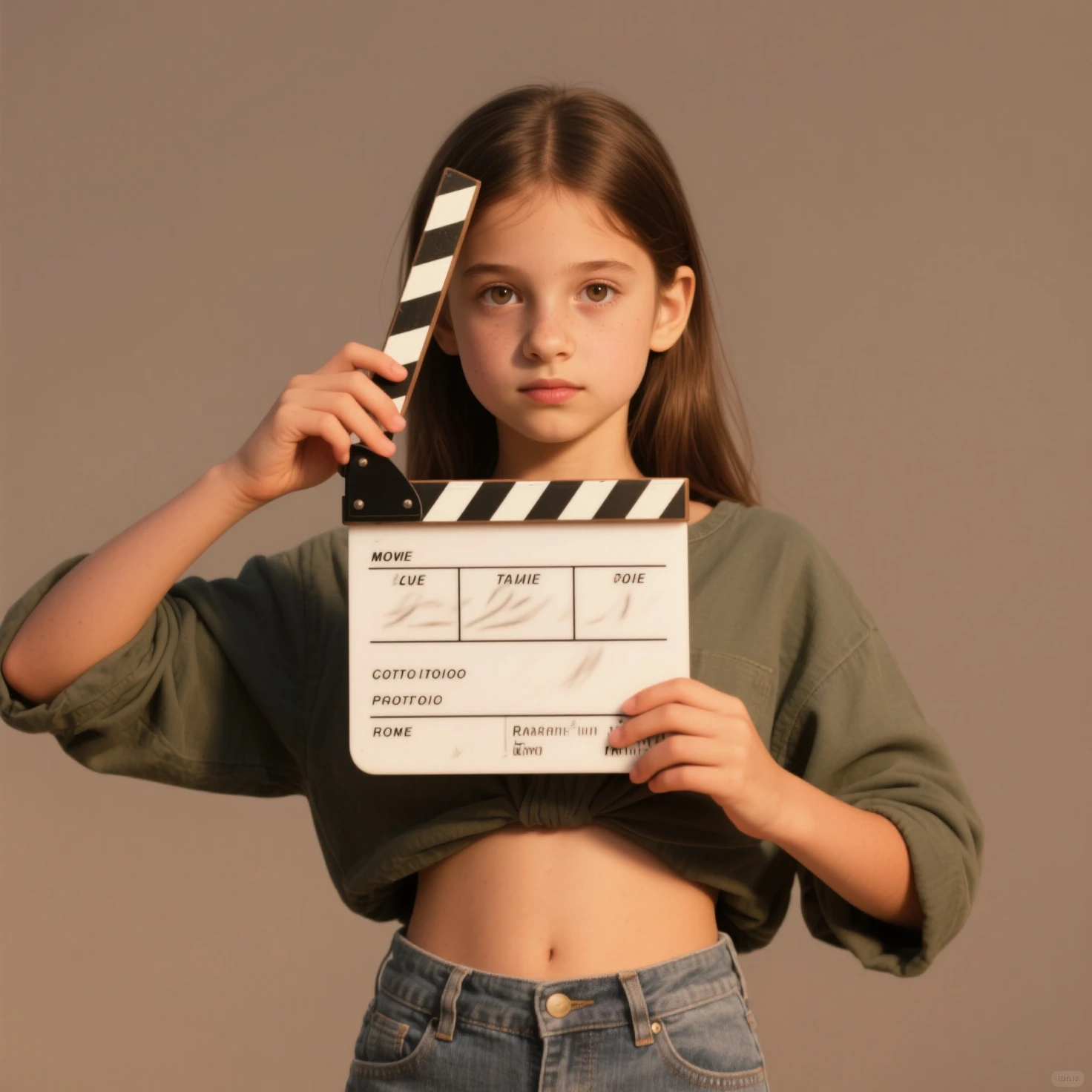 HALO DE LASER AZUL, close-up CHILDREN BLONDE GIRL WITH VERY LONG HAIR, in a black blouse and sunglasses in a dark room, Foto de um ensaio promocional,
