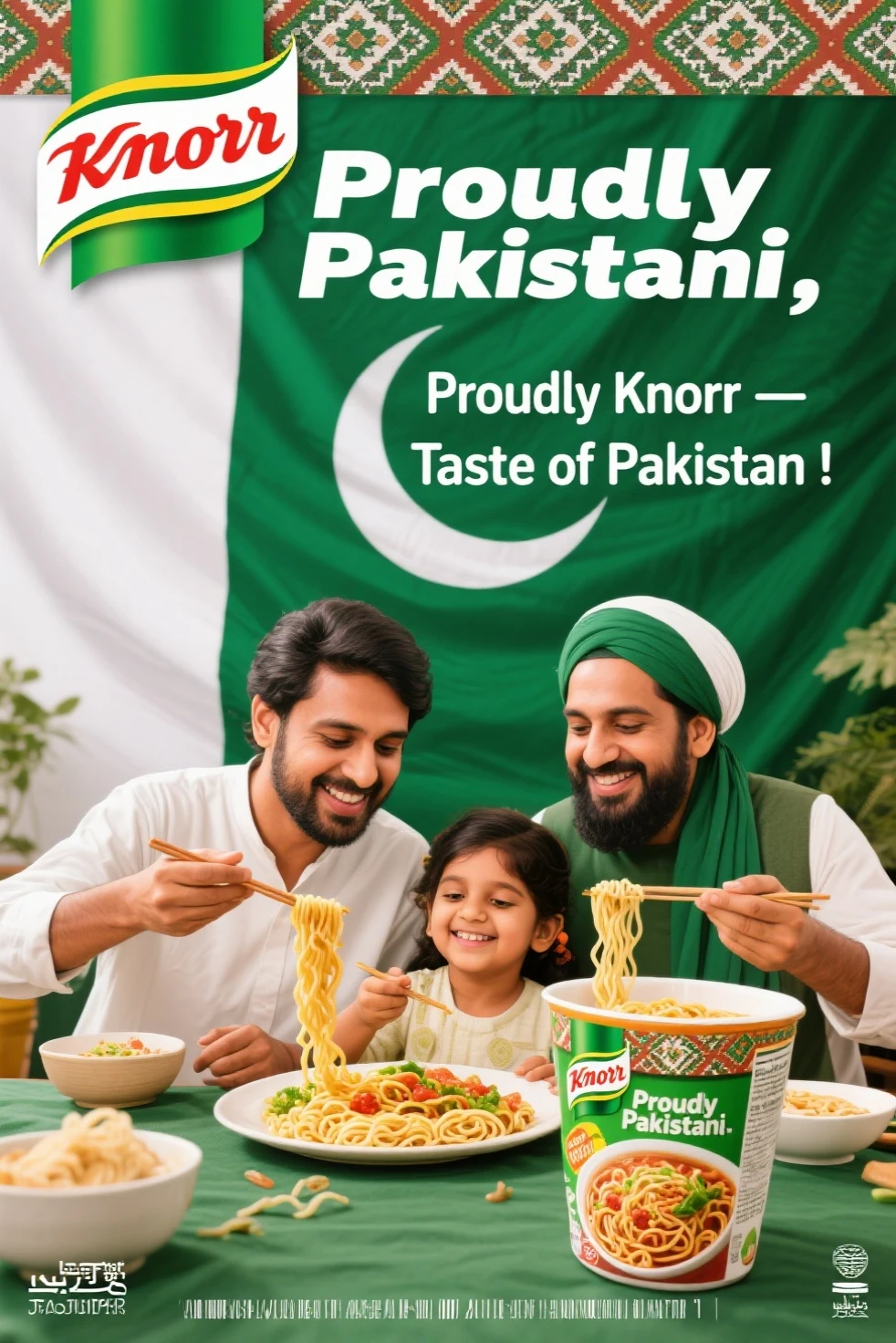 high quality picture of biryani with green and white colours of pakistan independence day and a small pakistani flag is on biryani and a name tag of (bestway foundation school) on biryani