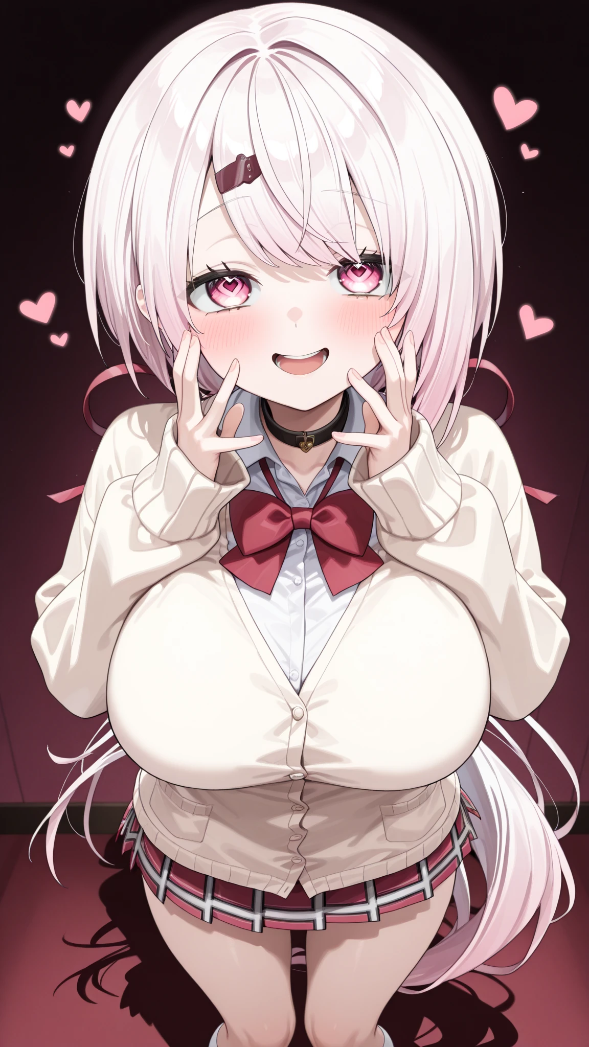 (A girl wearing a collar and being pulled:1.3)、(heart shaped pupils:1.2)、(saliva:1.2)、(steam)、two side up 、long hair、wariza、skinny body、big penis、big breasts、skinny body、bottomless、(pasties)、(erect nipples)、shed tears、Harness