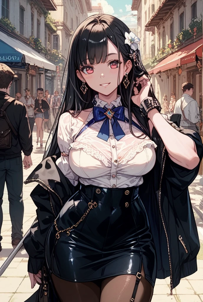 Sexy gril , midle crowded street , masterpiece,best quality,4k