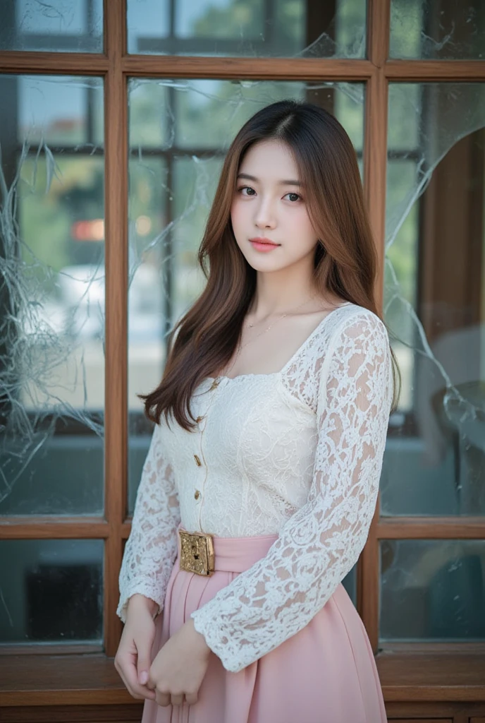 1 Girl,bookshops,sit on the chair,Soft Light,Chinese Beauty,Silk dress,Long hair
