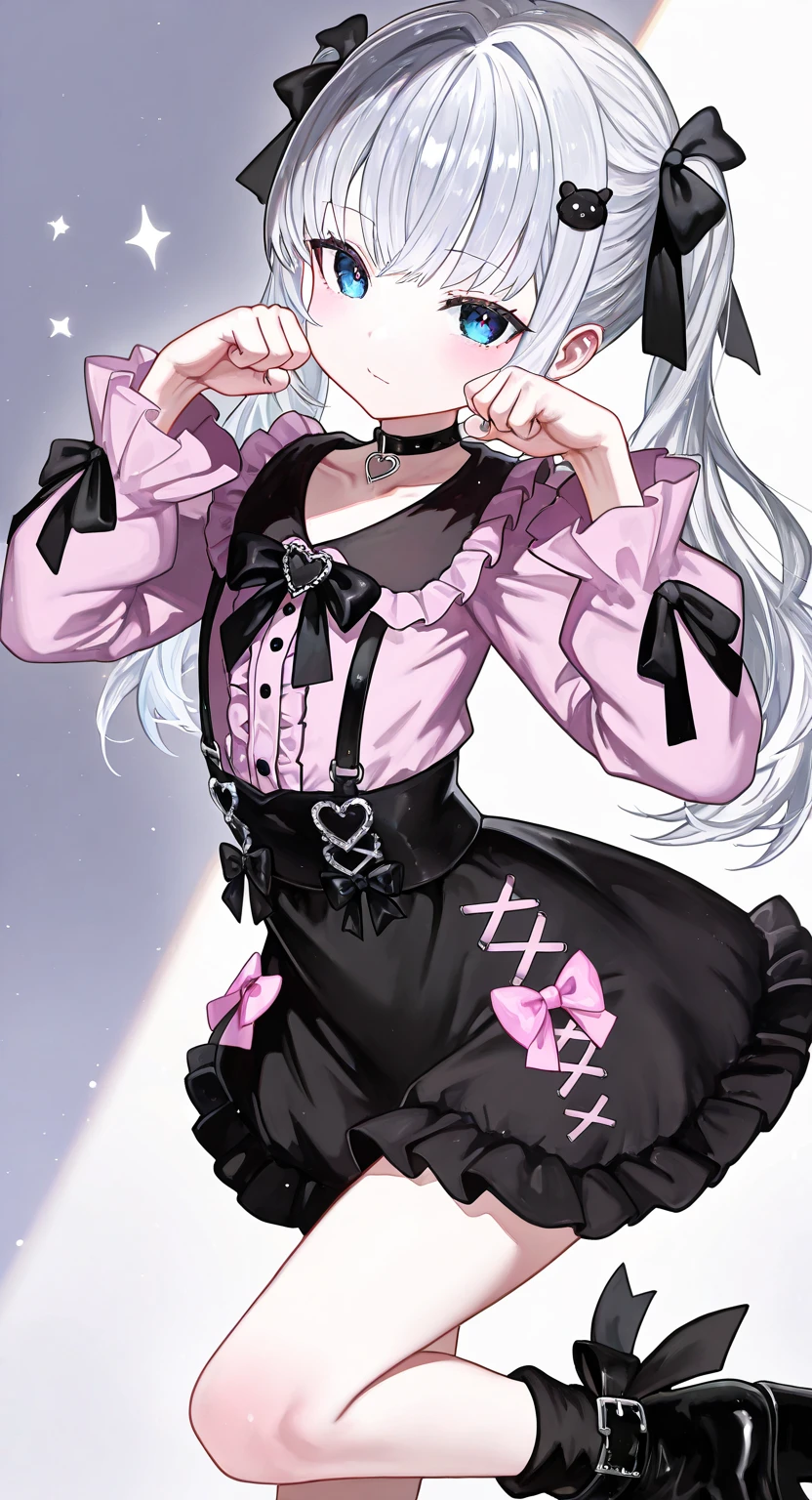 masterpiece, best quality, highres, 1girl twintails twin braids hair ornament demon horns crown china very short drees, smile, open legs, very sexy, random angle, firm breasts, escote muy amplio , ropa desabrochada