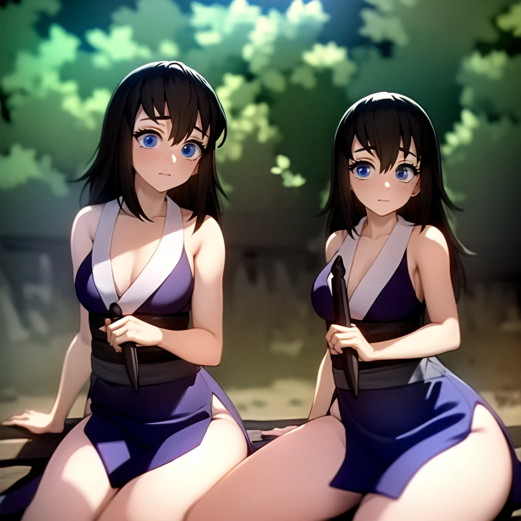 Best quality, masterpiece, highly detailed, more realistic, high definition, Konan Naruto, orange eyes,akatsuki bikini,mature star, realistic breasts, beautiful body, bikini akatsuki big breasts, big ass, short purple hair, woman dancing in the forest, forest in ancient russia, night,lingerie, historical site, antique dress, seduction, make an erotic face, make an erotic face, moonless night, moonless night, blood moon, too little light, too dark, too dark, no light, fog
