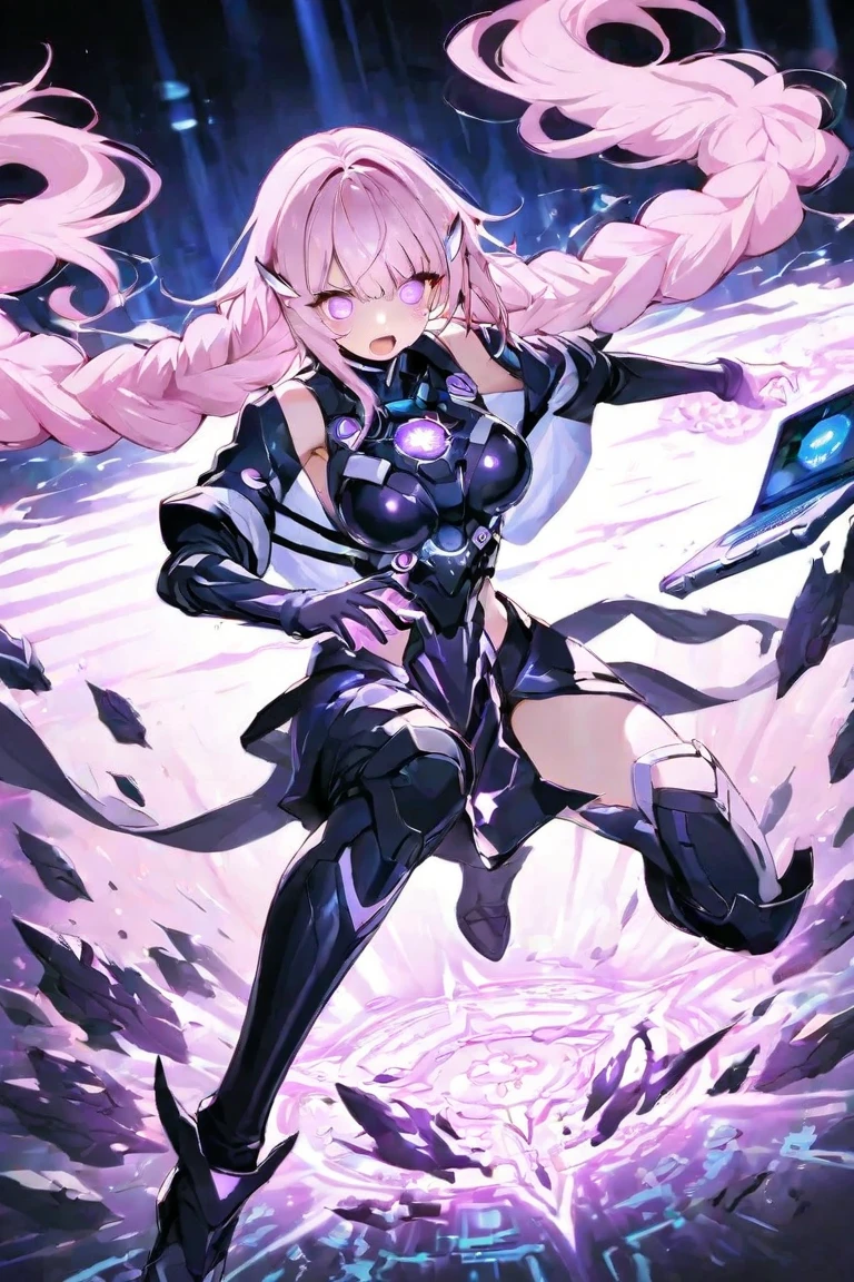 A anime girl,Diamond-chan,Choking on neck tighted, tied up by many tentacles, she is in high agony,She is crying with pain, Wear tight clothing. 