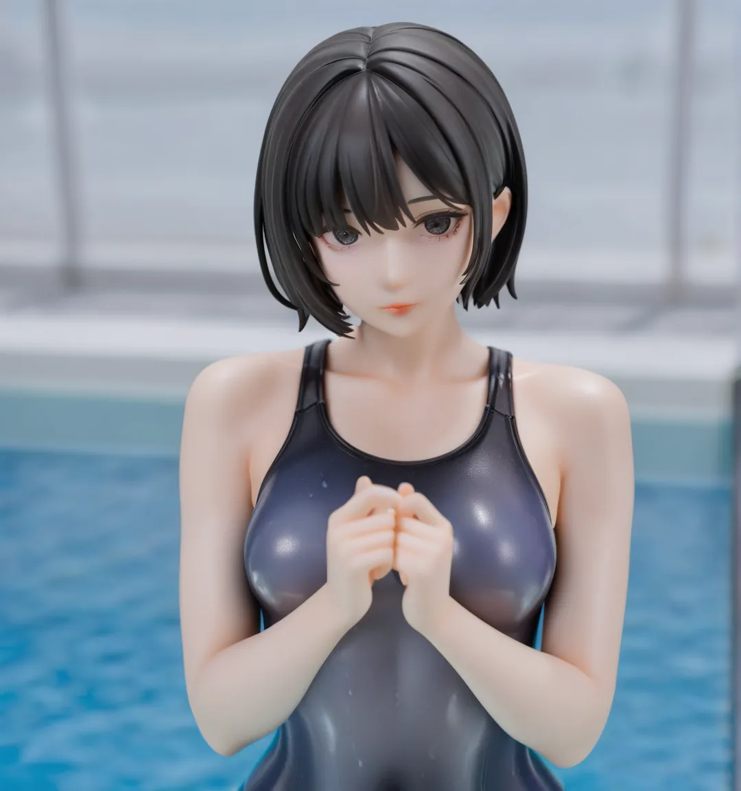 best quality, very aesthetic, Super detailed, best illustration, 1girl, ​masterpiece, school swim wear, sexy, swimming pools, dynamic angle