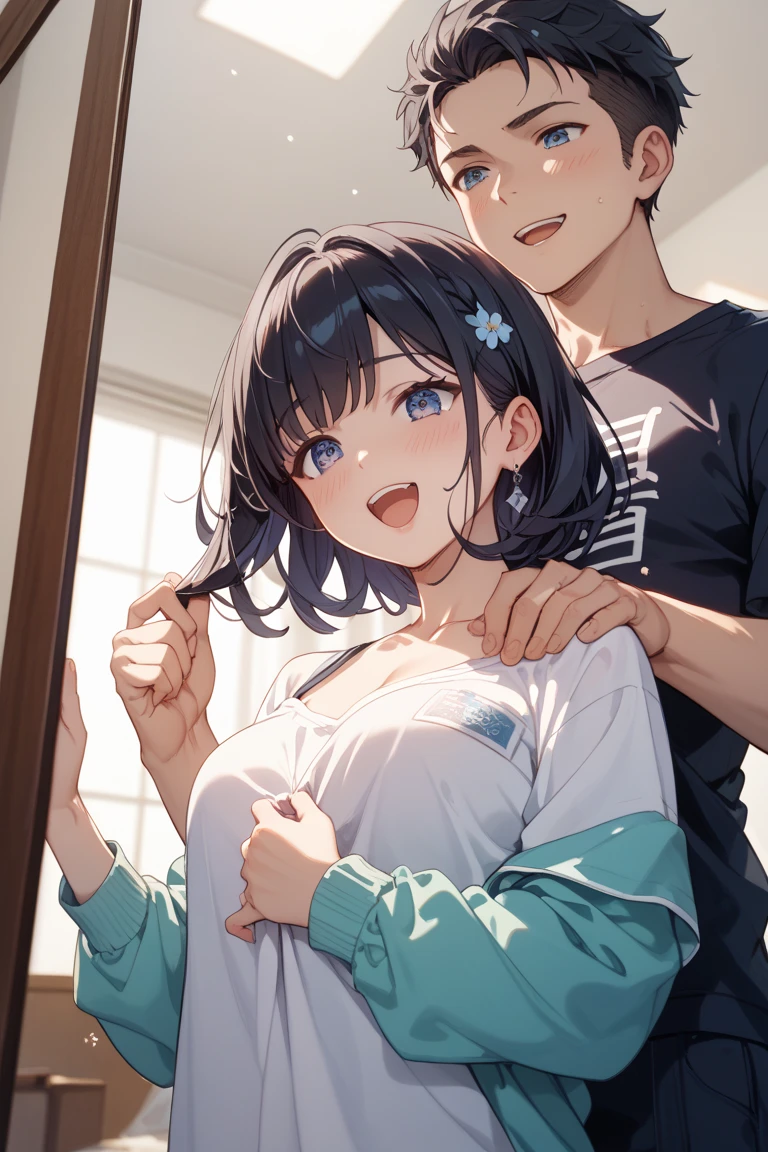 whole body, (mini skirt:1.3), (short white button shirt:1.2), (full body view:1.05), (cute:1.4), ((cute face)), (beautiful detailed delicate brown eyes:1.5), ((solo focus)), girl, woman, female, absurdly long hair, big hair, bangs, sidelocks, Pick and dye black hair in black hair, two-tone hair, beautiful detailed Glass hair, (delicate beautiful face:1.4), (Iridescence and rainbow eyes:1.4), opened_mouth, Delicate arms and hands, midium_breasts, blonde eyes, white skin, [[delicate metal decorations]], [Beautifully gorgeous necklace], (elbow_gloves:0.8), intricate light, Flying red petals, lens flare, absurdres, highres, very fine 8KCG wallpapers, (very cute face:1.5), (trembling:1.5), (female sex ejaculation:1.4), (climax:1.7), sweat, sex,