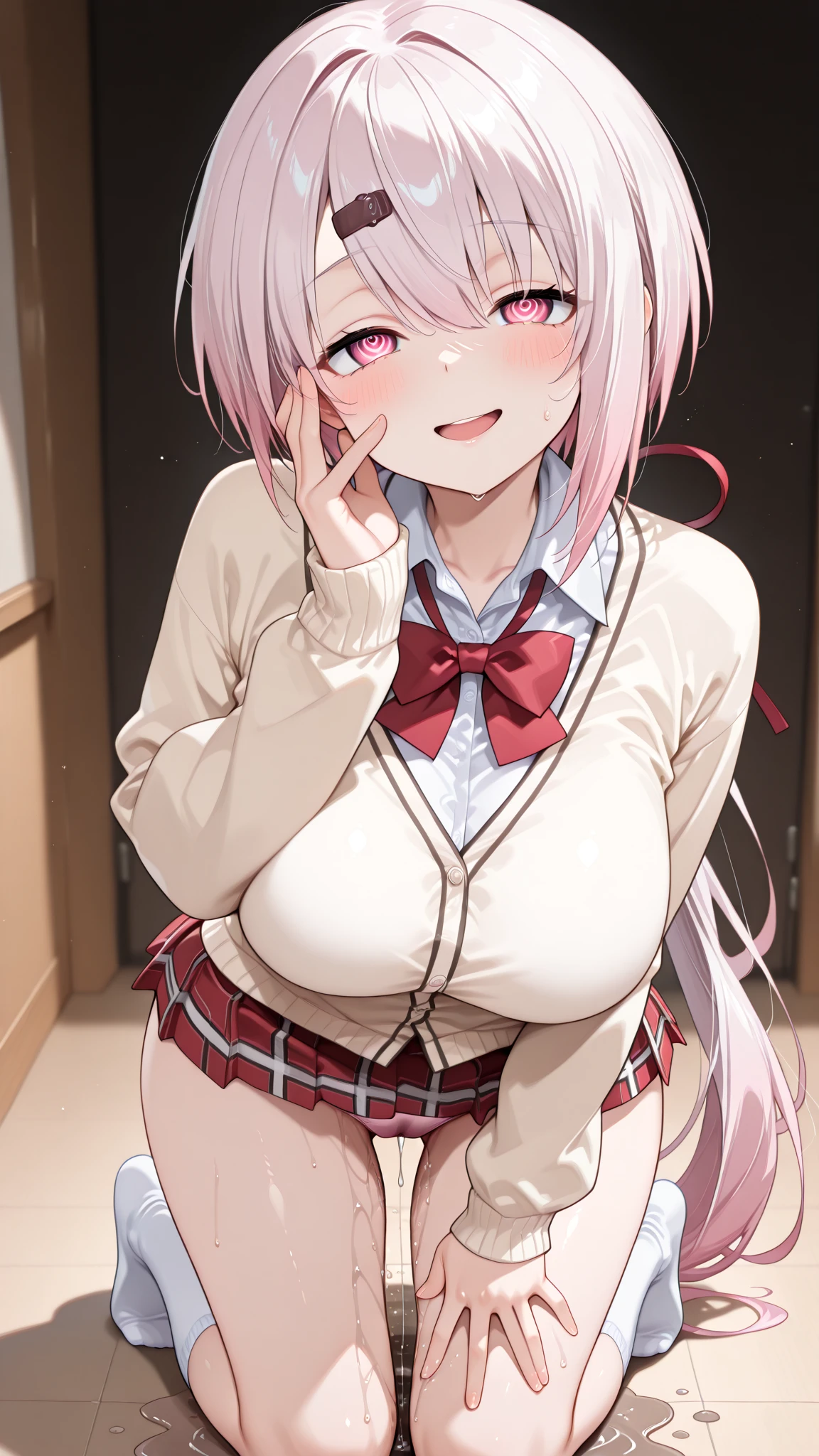 Super beautiful topless nipples exposed,garter belt,Pink Panties,Big breasts with legs spread,High Resolution 1girl Ahoge Bobby_pin bow bowtie braid brOwn_目s collared_shirt dojikko_Temporarily stop_shirt frilled_shirt_Color Free Joint_skirt frills hair_bow hair_ornament hairpin hand_in addition_Own_head, heart, heart_hair_Decorative hood_jacket jacket lin additiong_Pentagon Pink_hair plaid plaid_Ribbon Check_Pleated skirt_skirt shirt shoelaces shoes simple_background sitting skirt solo star_(symbol) twin_Braided Warisa White_Background Airport Airport Airport_Knee socks, whole body