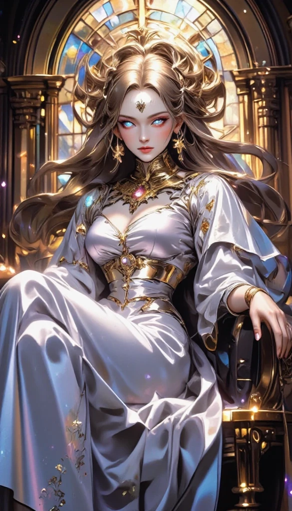 a beautiful gypsy woman (Beverly Crusher) with green eyes, long black hair, wearing an open sheer embroidered white blouse with gold medals, an airy sheer red skirt with ruffles, seashell necklaces, barefoot, detailed face, realistic, high quality, cinematic, dramatic lighting, fantasy, mystical, ethereal