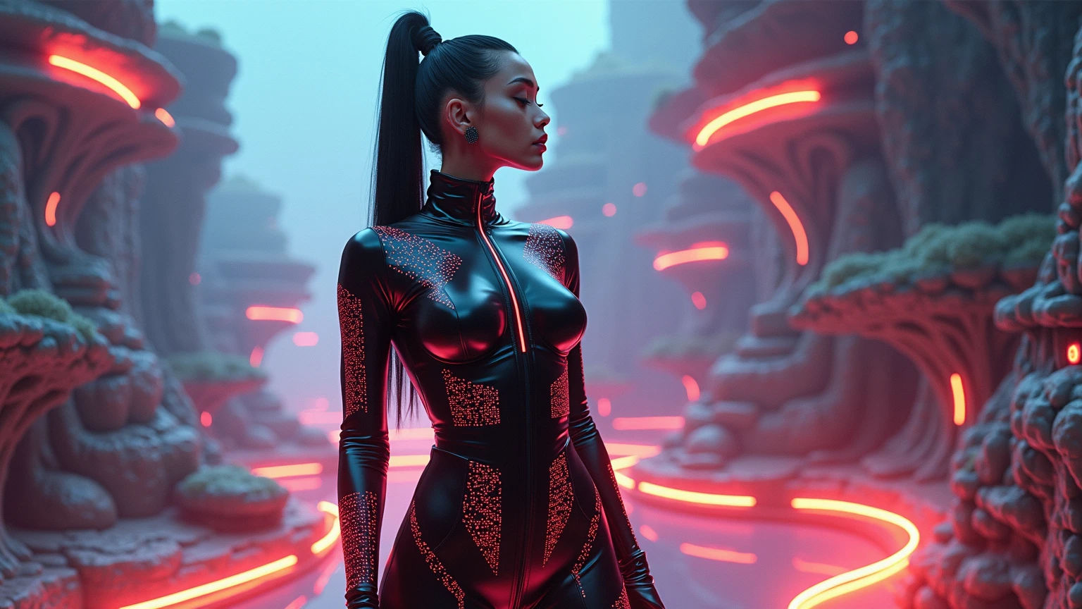A text template named net fashion cyber and red neon lights 