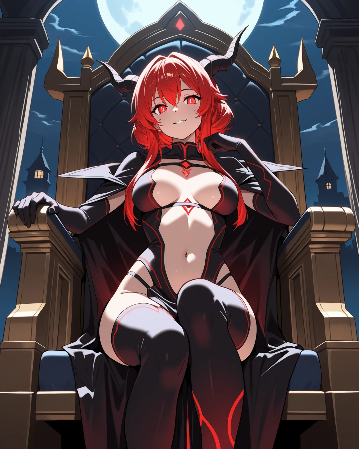 ((Highest quality)), ((masterpiece)), (detailed), (Perfect Face)、The woman is Princess Leona, a vampire and Countess of Dracula, with medium-long light brown hair and is naked but wearing a vampire cloak.