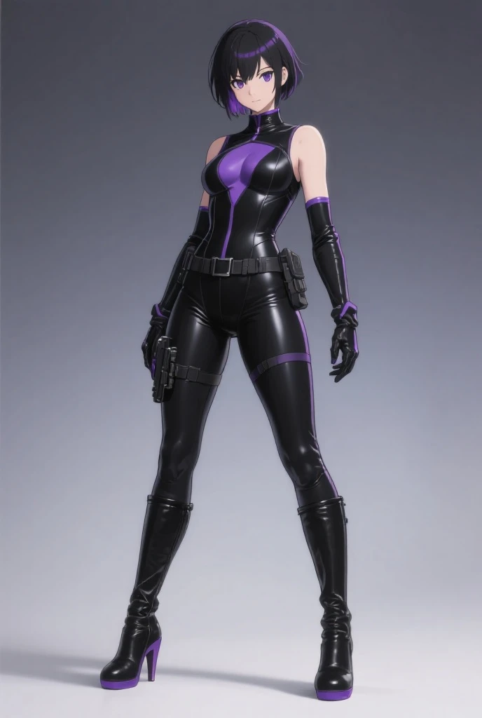 kateb2023, 1girl, 8k, uhd, best quality, trending on arstation, full body, photorealistic, masterpiece, raw image, skin pores, detailed skin, 5 fingers, purple outfit, oakley sunglasses, white scarf, cowboy shot, black hair, sash, battlefield , action shot,