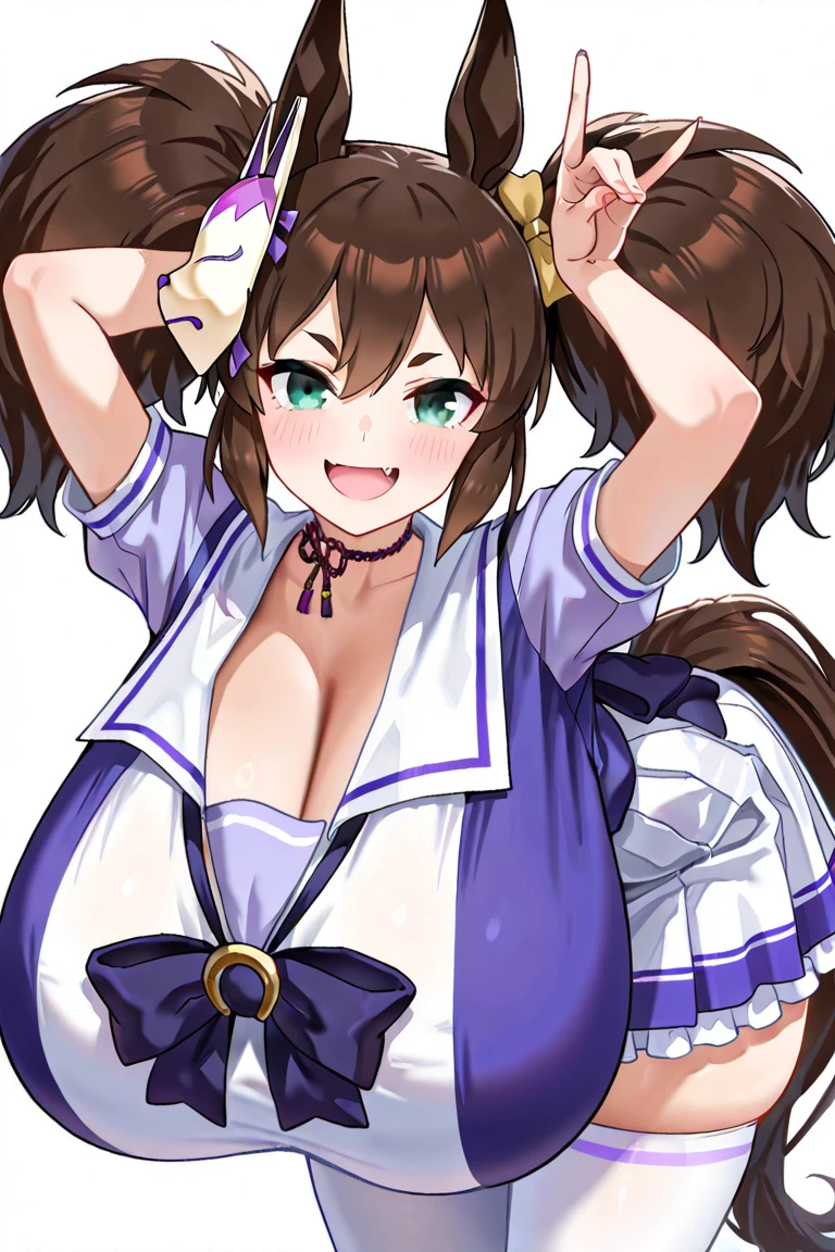 (1milf, solo), sitting, (sleeveless shirt, customer service uniform, bow tie), (dark brown hair), French twist updo, embarrassing big smile, (masterpiece best quality), delicate illustration ultra-detailed, sagging huge breasts, (customer service counter), work desk, detailed background, ((showing hairy armpit hair)), thick makeup, upper body only, pamphlet, in bank, sweating, hand behind head