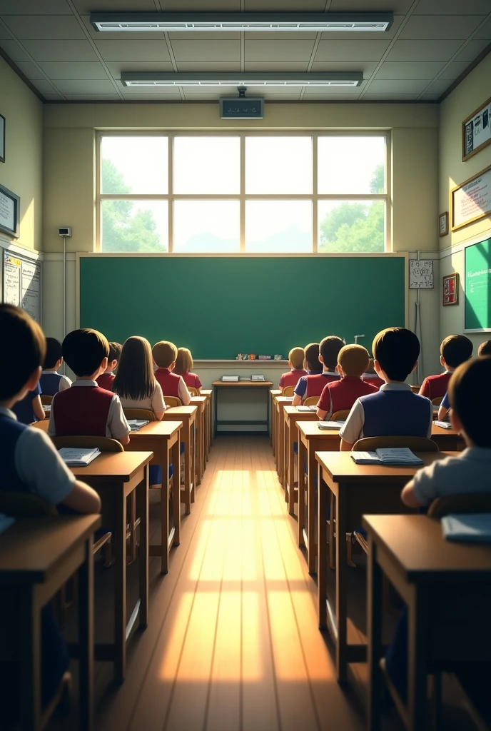 Back side of the classroom、Scenery from the front to back of the ...