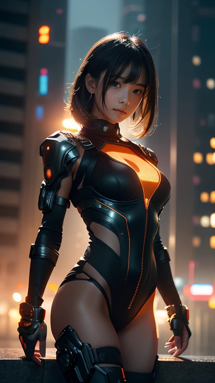 1 japanese girl,nsfw,navelnaked, War Frame, energy line, Glowing eyes, Elegant, Formidable, , Solo, Modern, city, A city scape, dark clouds, thunderstorm, Heavy rain,, Dramatic Lighting,, (masutepiece:1.2), Best Quality, High resolution, Beautiful detailed girl, Extremely detailed, Perfect Lighting,