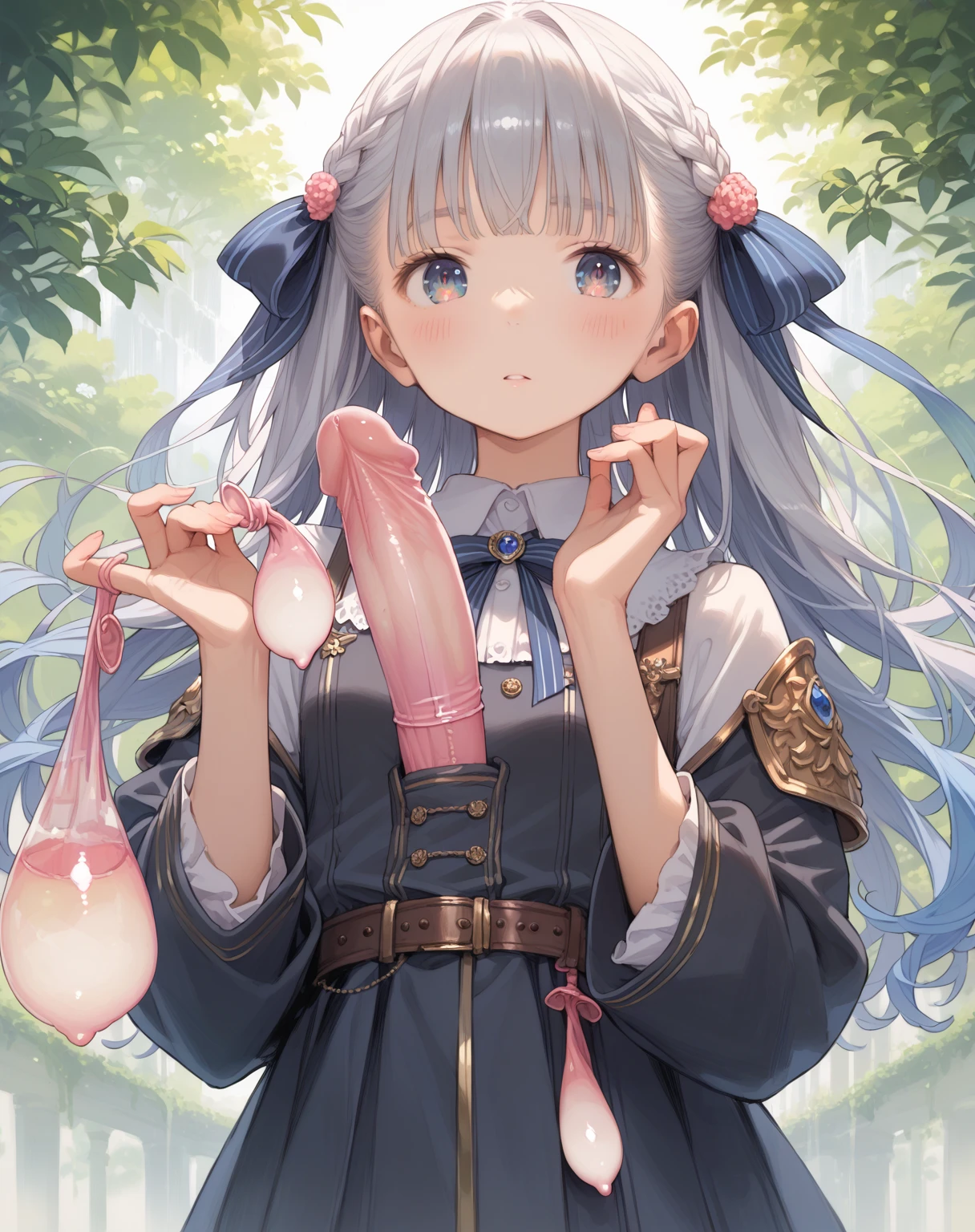 (masterpiece, Highest quality:1.2), alone, One girl, Young Gold Ship, pillbox hat,、White blouse、、blazer、Pleated skirt、Knee-high socks、Horse tail,、grassland、Nature、blush、Close your eyes and scream、Muddy liquid all over the body、Big Breasts、Nipples are visible、Clothes are see-through、Open your legs、Leg spread、、Kindergarteners、、、、の小さな体、Tentacles touching pussy、White viscous liquid、A lot of love juice、Get by a large amount of tentacles、Put tentacles in your、A large number of tentacles wrap around the body、Tentacle insertion into、Tentacles and sexual activity、Tentacles and sex、Tentacles get inside clothes、Inserting a tentacle into the vagina、Sweat、Massive 、Vaginal 、orgasm、Cramp、Masturbation、masturbation behavior、From below、Belly bulge
