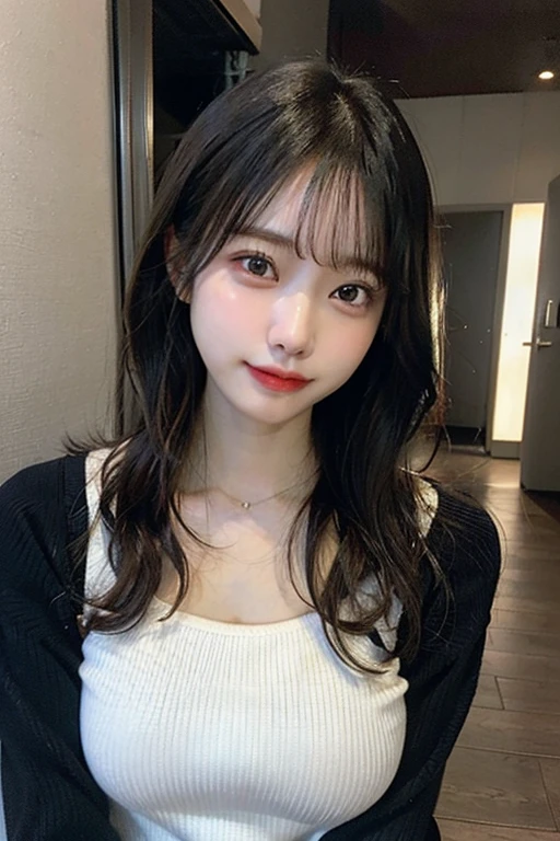 nsfw,Lunch with my cute G-cup high school sister at a fashionable cafe in Tokyo without a bra。Selfie taken with outstretched hands leaked on secret account。Selfie by the wall showing her  and pussy。Cute clothes with a loose fit。Sitting。masterpiece, best quality, Real Image, Super detailed, fine details, High resolution, 8k,wall paper, perfect dynamic composition,(Details High quality, realistic depiction of eyes:1.3),