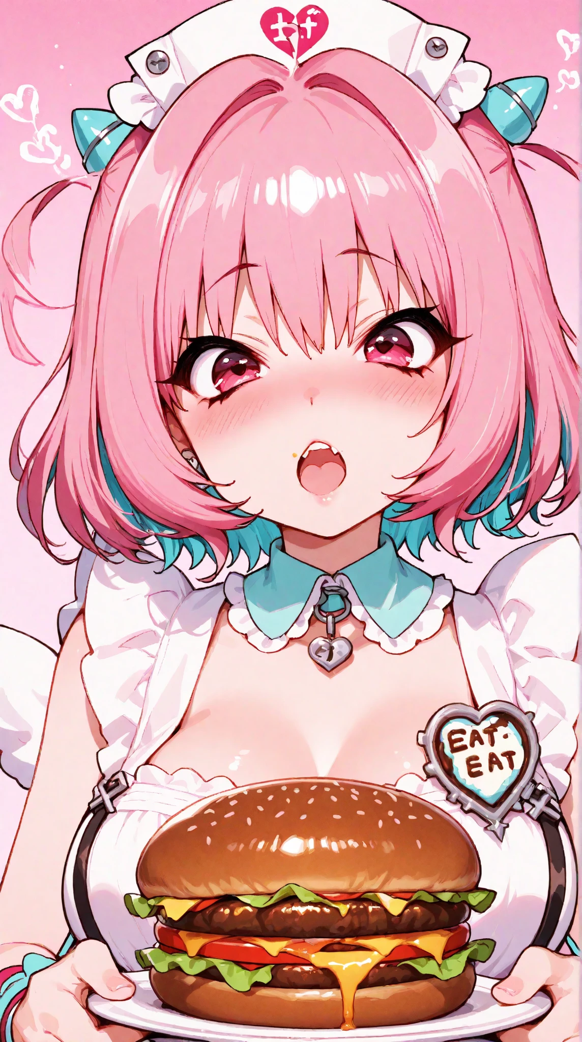 Kanna Kamui from Miss Kobayashi's Dragon Maid, Miss Kobayashi's Dragon Maid style, open mouth, giant tongue, licking a popsicle