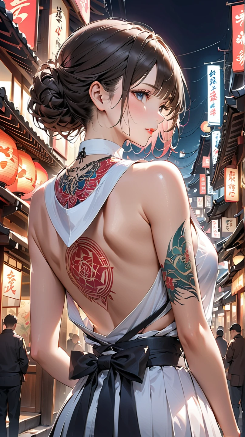 {{{ukiyo-e_style}}},{{flat_style}},{Simple_color},{{{masterpiece}}},{katsushika_hokusai},length_hair,hair_flower,{{black_hair}},red_eye,red_null,{Chinoiserie},{{{Highest_quality}}},kimono,{{Super detailed}},{figure},Maple_leaf_flight,{{One Woman}},{{{alone}}},{{of_Very To_delicate_ofd_beautiful}},blofk_stare,close_To_Audience,{Wind},{flight_splash},{flight_petal},Wind,((Full body tattoos)){Gorgeous ofd rich graphics}((Undressed kimono))((Big Ass))((Big Breasts))((black thong))Red image