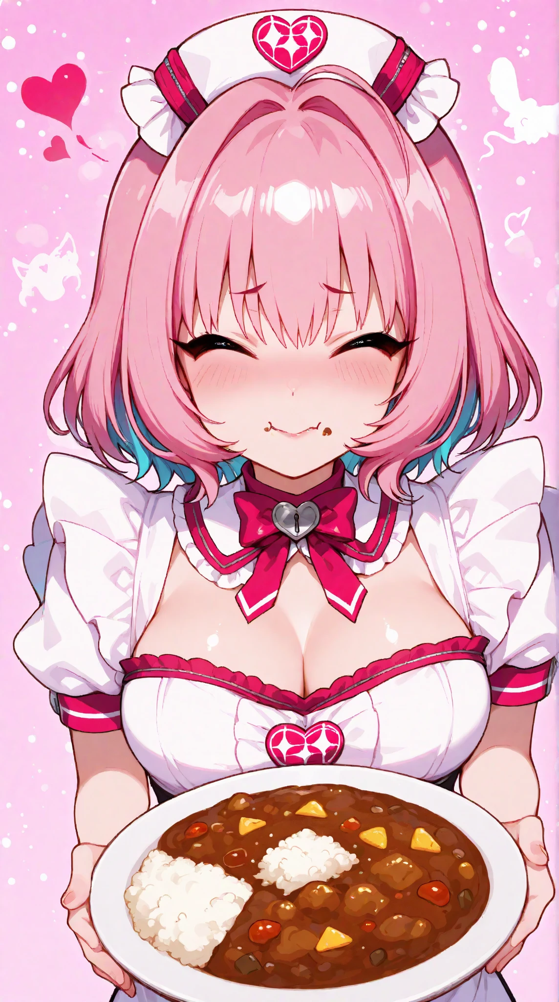 Details、ultra-detailliert、masterpiece、top-quality、Beautiful fece、A detailed eye、 (Two girls:1.4)、Two succubi、(twinsies:1.2)、(natta:1.2)、short-haired、(Pink ribbon:1.1)、(Two-side-up)、pink tie、pink bra、耳Nipple Ring、(student clothes.1.1)、Shady face、Light pink hair、(Pink Room)、malicious smile、Bruising and ugly facial features、Young features、(Loli:1.2)、long-sleeve、(bulging sleeves)、fluffy hair、(Open your mouth and laugh)、Elementary school girls、Short stature、Chiquita、Colossal tits、 huge boobs、(Put your hand on your face)、Buriko、Ruffled uniforms、hair clips、(Ridicule:1.1)、looking-down、Looking from below、Being looked down upon by girls、(Looking from below:1.2)、ultra gigantic tits、(Pink heart symbol:1.5)、(Mass of hearts:1.5)、(Heart effect:1.5)、(heart mark:1.5)、demon tail、Devil's Tail、succubus、(ultra gigantic tits:1.3)、 big boobs、(Tattoo of the heart:1.3)、Yodare、Devil's Tail、Boob matching、cheek-to-cheek