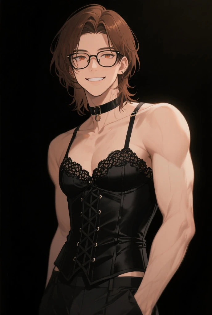 masterpiece, best quality, very aesthetic, ultra detailed, intricate details, 4k, anime style,
gregor, 1boy, solo, long hair, brown hair, brown eyes, ponytail, male focus, glasses, facial hair, stubble,
bunnyanime, animal ears, playboy bunny, rabbit ears, fake rabbit ears, fake animal ears, strapless, strapless leotard, detached collar, bare shoulders, bowtie, bow, wrist cuffs, rabbit tail, bunny tail,
upper body, looking at viewer, arms behind back, forest, outdoors, tree, sunlight, cloudy, <lora:Concept_Bunny:1>, <lora:Gregor:0.9>,