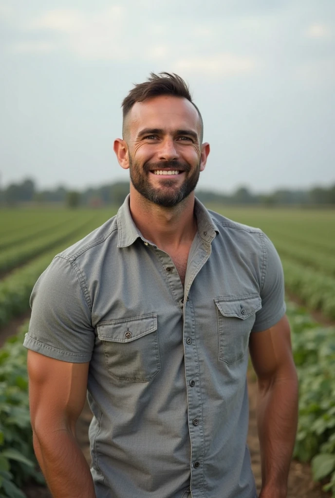 young cute handsome cute beautiful face white foot soft shirtless picking vegetables
