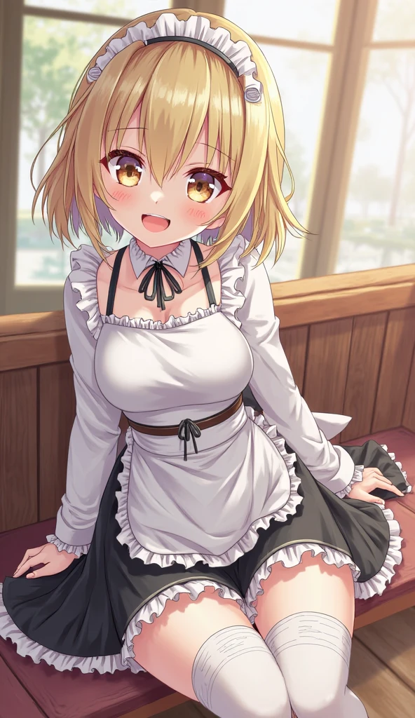 ((highest quality)), ((masterpiece)), (become familiar with), perfect face,blonde,medium hair,grated bangs,eyes without highlights,Desaturated, dark green eyes,Drooping eyes,grinning,look down,tall,big breasts,Rubbing your chest with selfie,off shoulder knit,black panties,black pumps,slender,19 years old,Show the whole body,Reflection to the toes,Bedroom,