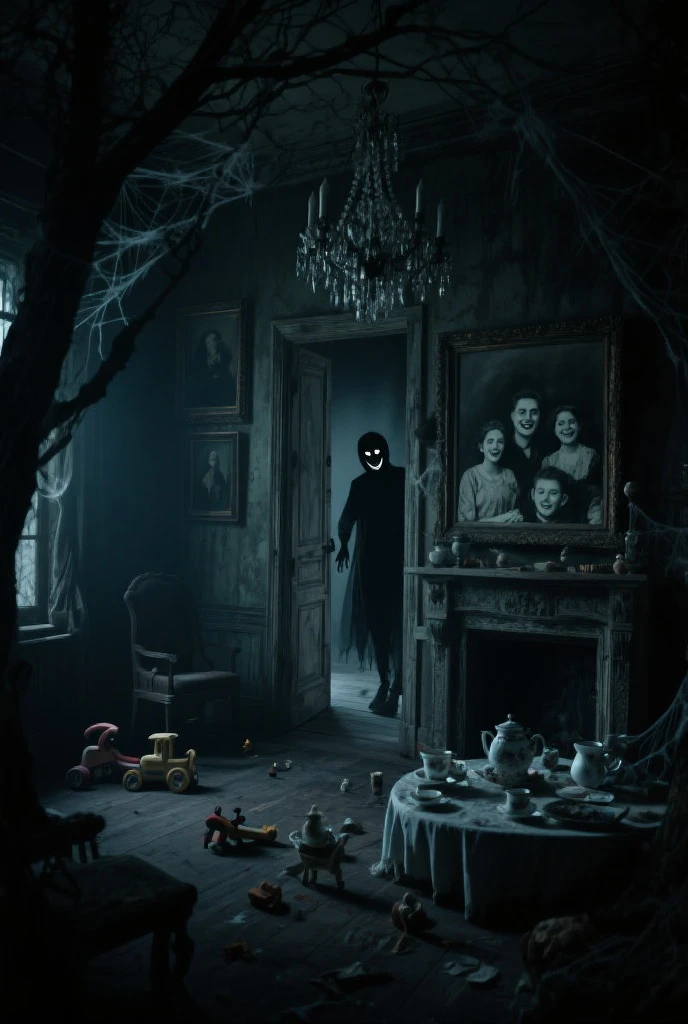 Horror Art, Fear, Best Quality, Masterpiece, Ultra High Resolution, (Realism: 1.4), Haunted House, Eerie Forest, Ghostly Encounter, Abandoned Asylum, Creepy Doll, Sinister Shadows, Demonic Possession, Haunted Dollhouse, Cursed Mirror, Grim Reaper, Poltergeist Activity, Zombie Apocalypse, Ghastly Graveyard, Malevolent Spirits, Blood Moon, White Dress, Disturbing, Disturbing, Scary, 80mm, Scary Lights, Dynamic Action