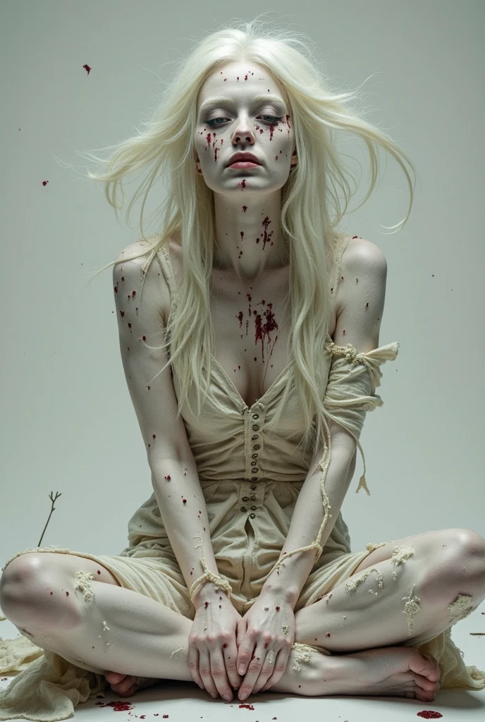 1 beautiful Caucasian female wizard, , look at viewers, close up shot,
bloody floor, bloody wall, bloody detailed dress, flesh and bones creepy, horrify scene, western, medieval, dark room, dim light, analog photo, masterpiece, realistic, photorealistic, vibrant color film, masterclass, heavy (film grain), Fujicolor 400, Nikon F401, <lora:epiNoiseoffset_v2:1>