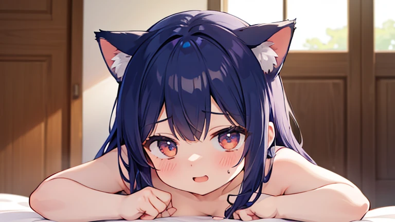 kanzaki aoi, DESNUDA (pelaje negro) (pose sexy) (pussy juice) (tetas grandes) (TOTALMENTE DESNUDA), (Kimetsu no Yaiba)