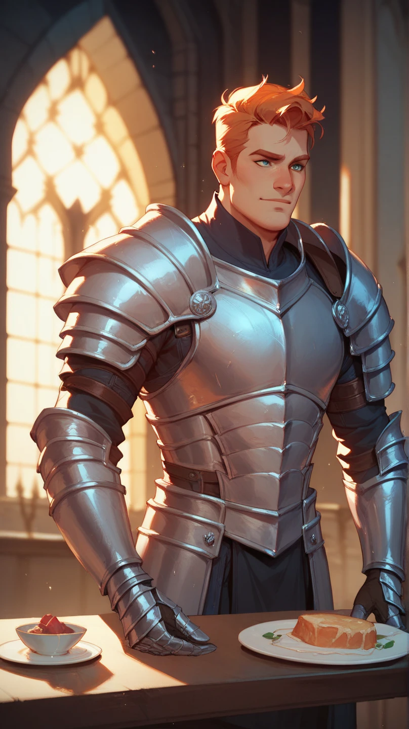 best quality, masterpiece, final fantasy 8, cosplay, squall leonhart, seifer almasy, medieval knight armour, blond hair, sexy, gay, homoerotic, big bulge, visible penis line, best view, perfect fingers, sweaty bodies, no watermark, no logo, no signature