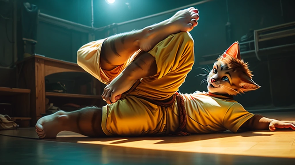 Tiger,Young Adults,strong,alone,Bare legs,Topless,Large penis,Barefoot,There was no one else around,black sport underwear,Handcuffs,Fetters,Hands are hoisted,Feet off the ground,Reluctantly spread legs and ride on the prism.
